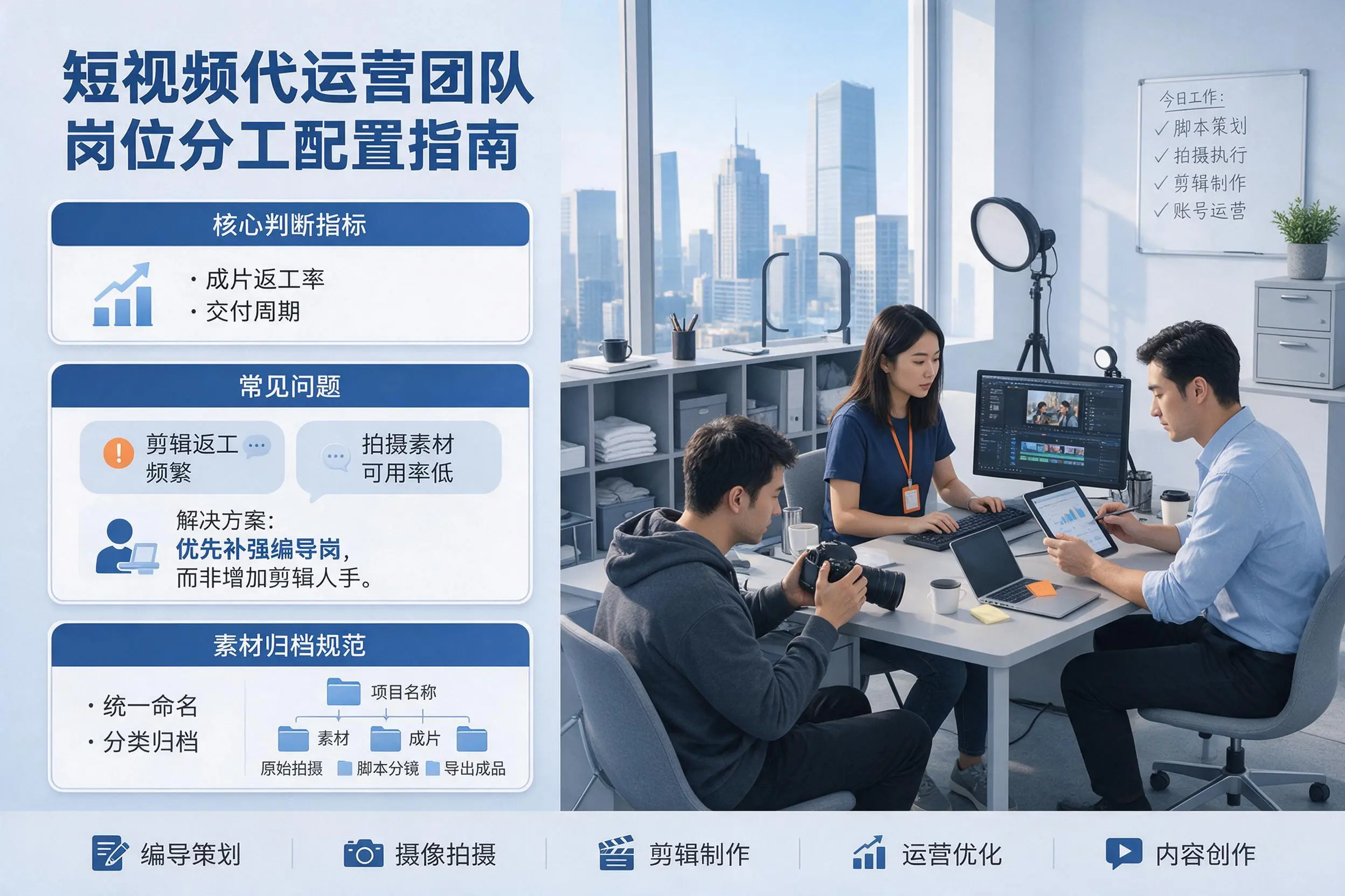 短视频代运营团队如何配置?新星企业岗位分工科普说明