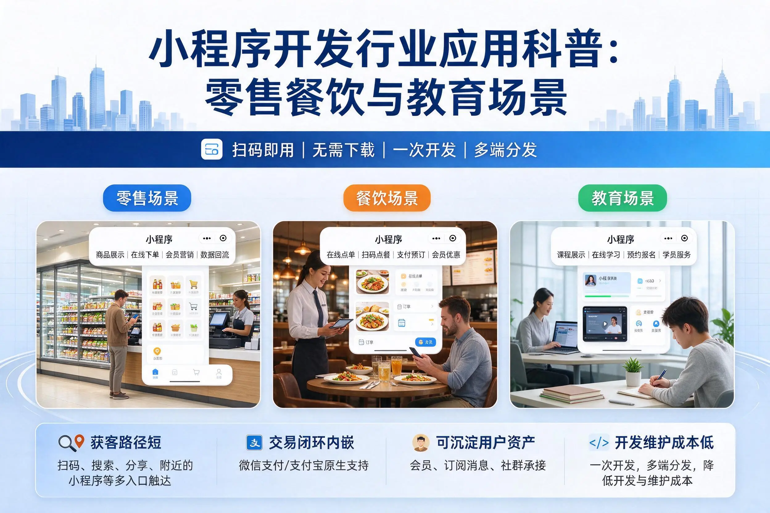 新星小程序开发行业应用科普：零售餐饮与教育场景