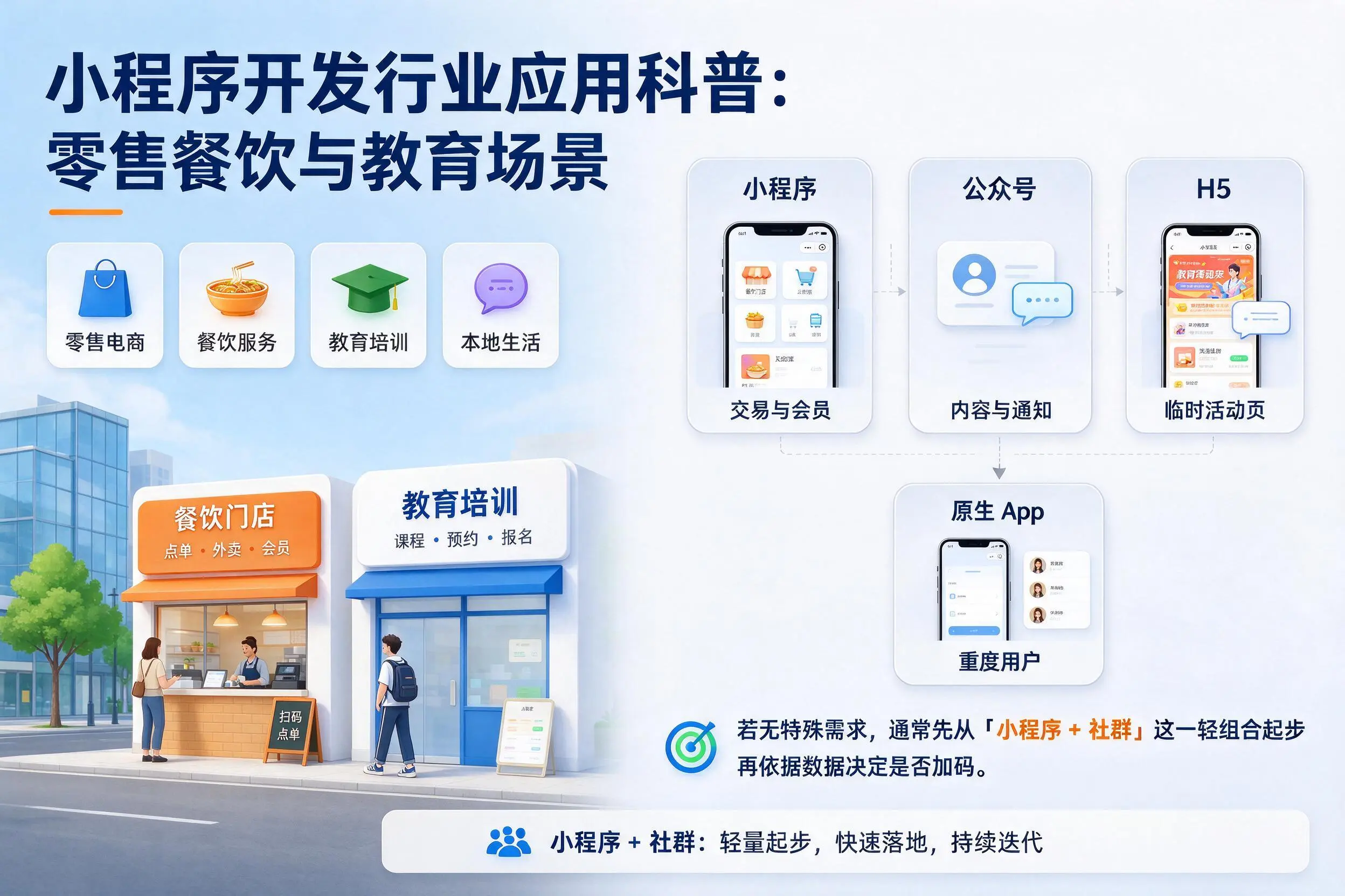 新星小程序开发行业应用科普：零售餐饮与教育场景