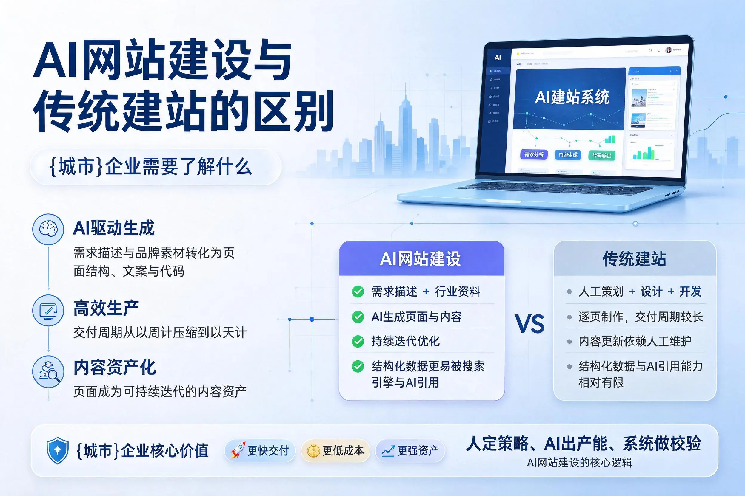 AI网站建设与传统建站的区别,新星企业需要了解什么