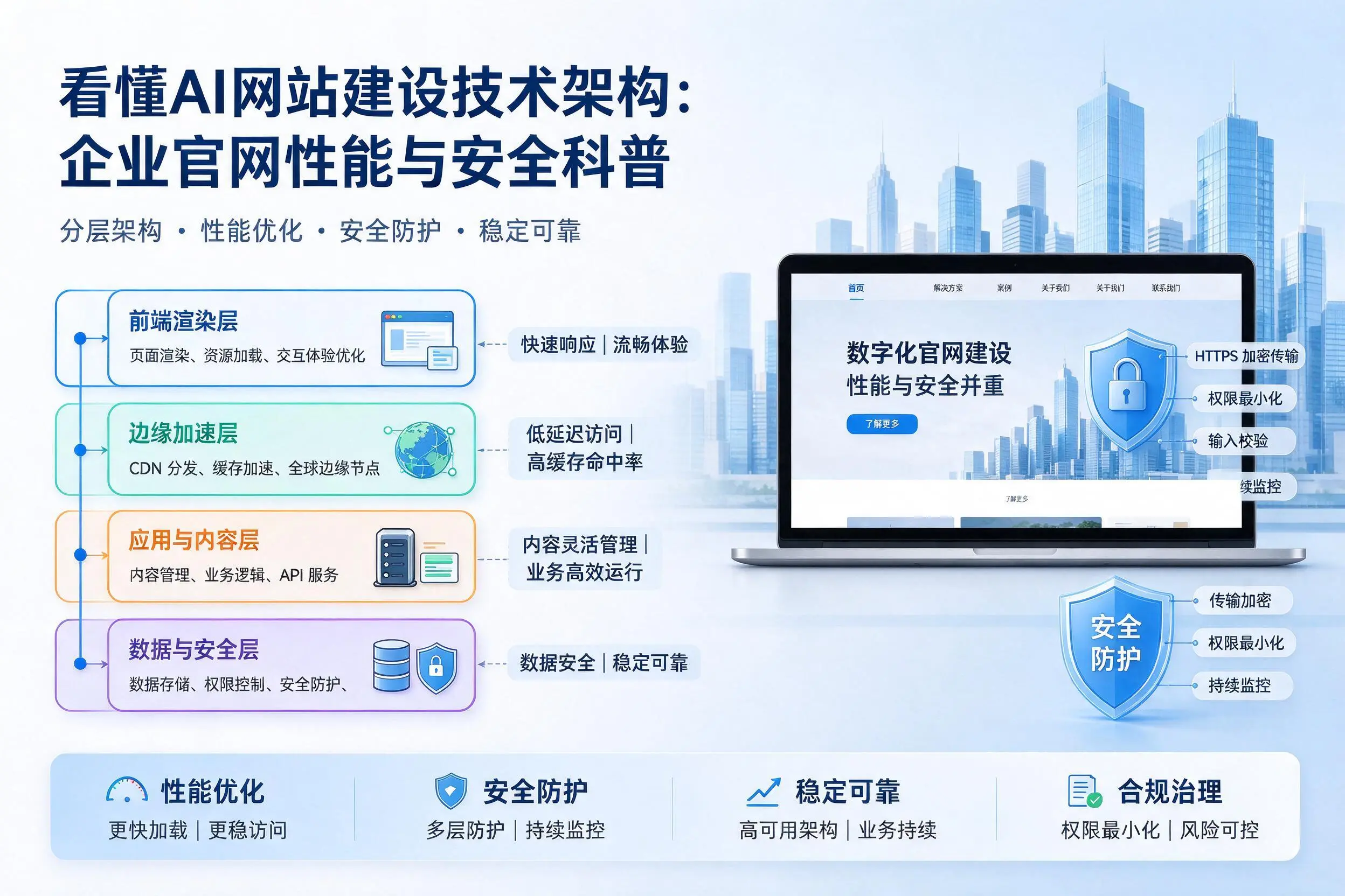 看懂AI网站建设技术架构:新星企业官网性能与安全科普