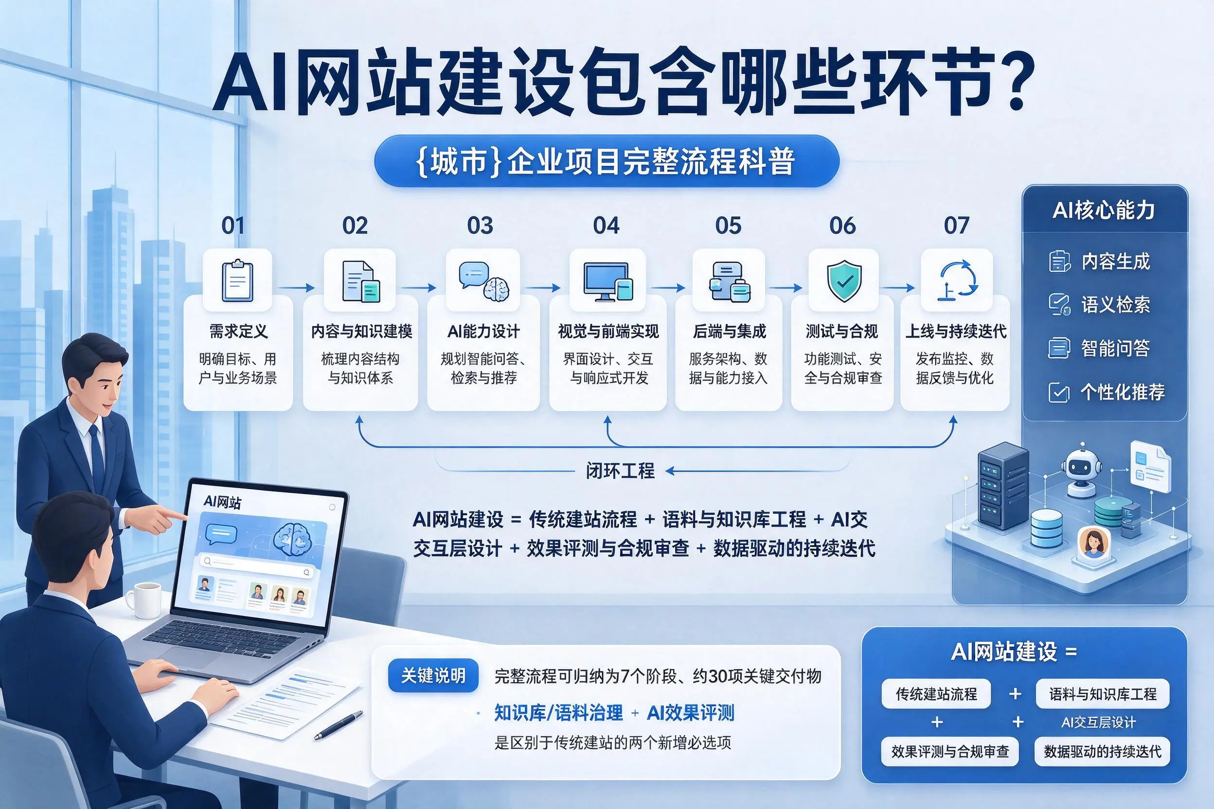 AI网站建设包含哪些环节?新星企业项目完整流程科普