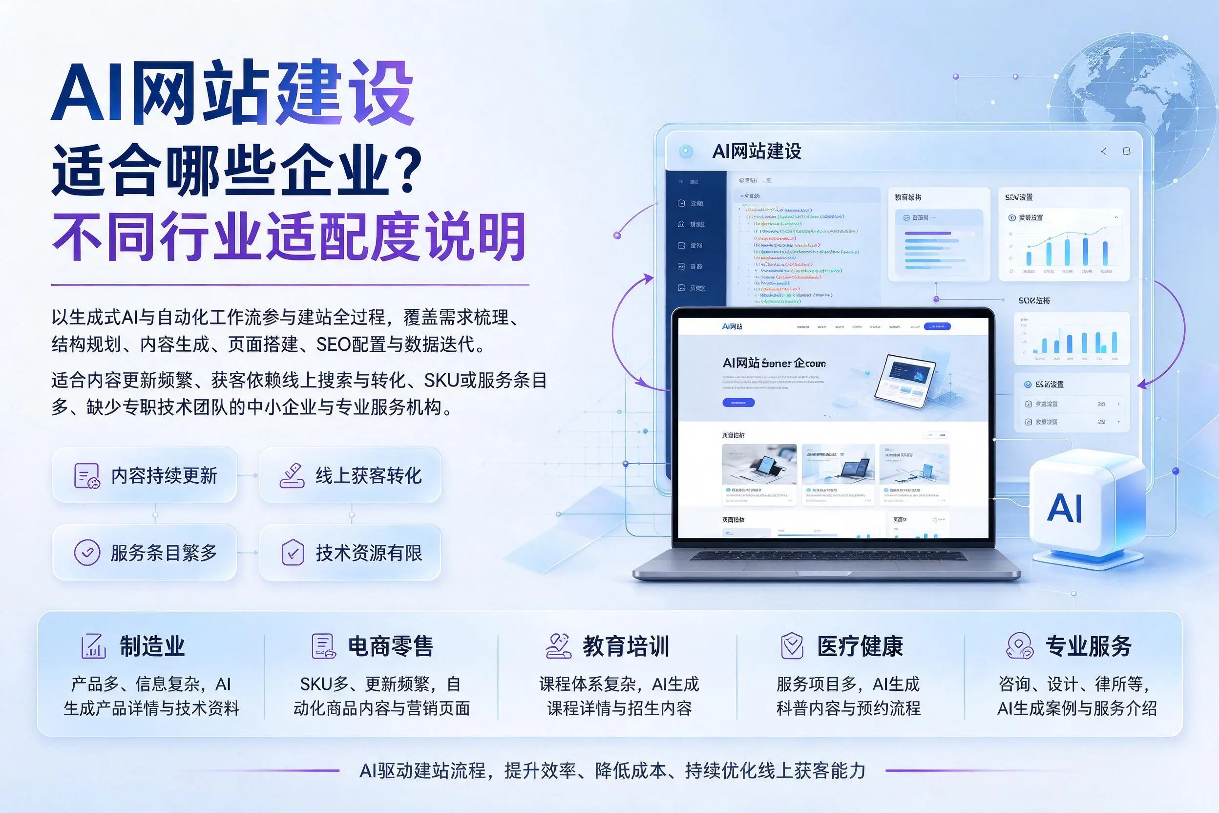 AI网站建设适合哪些企业?新星不同行业适配度说明