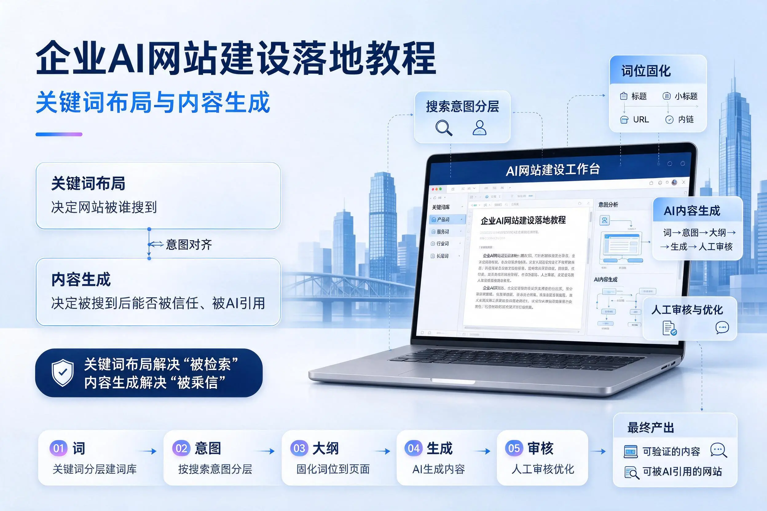 新星企业AI网站建设落地教程:关键词布局与内容生成
